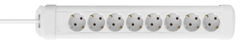 DELTACO – outlet 8xCEE 7/3 outlets, 1xCEE 7/7, 5m cable, white (GT-0801)