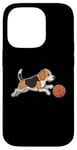 Coque pour iPhone 14 Pro Beagle jouant au basket-ball Beagles Chien