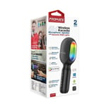 PROMATE 5-in-1 Wireless Karaoke Microphone &amp; Speaker with RGB Lights &amp; Bluetooth. Built-in 2500mAh Battery for up to 10Hrs Play Time. Headphone Port. Built-in Speaker. Join 2 for Duet Mode.