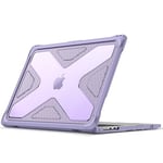 FINTIE Coque Compatible avec MacBook Air 15 Pouces 2024/2023 (M3/M2, Modèle A3114/A2941) - Etui Rigide Robuste avec Bords Antichoc Résisitant, Housse Hybride Protection Renforcée, Lilas