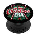 In My Christmas Era Décoration amusante en forme de canne à sucre d'orge PopSockets PopGrip Adhésif