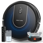 Bagotte Robot Vacuum Cleaner with Mop,5000PA Strong Suction robotic Vacuums,3 in 1 Robot Hoover,180Mins Runtime Max,Self-Charging, Alexa/App/WiFi for Pet Hair Hard Floor