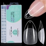 TOMICCA Amande Court Capsule Americaine Ongle - Pose Americaine Ongle, Capsules Ongles - Faux Ongles en Gel Couverture Complète - 240 Pièces 10 Tailles