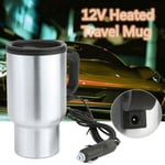 Stainless Steel 12V Car Auto Adapter HEATED Travel MUG Thermos Heating Cup