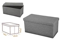 Urban Living KUBE TISSU BANC DE RANGEMENT PLIABLE GRIS FONCE 76X37,5XH37,5CM