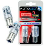 Led P21/5w 6 Leds Haute Puissance Rouge Autoled®