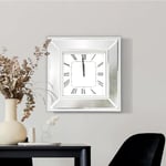 Howard Elliott Collection Horloge Murale Miroir avec Bordure en Verre perlé, 5,1 x 50,8 x 50,8 cm