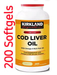 Kirkland Signature Cod Liver Oil With Omga 3 Fish 1150mg Vitamin - 200 Capsules