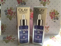 2 X Olay Regenerist Retinol 24 Night Serum Vitamin B3 Plus 40ml. New Boxed.