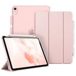 FINTIE Coque pour iPad Air 11 Pouces 2024/iPad Air 5/iPad Air 4 (2022/2020) 10.9" - [Rangement de Stylet] Étui Transparent Mat, Housse Fine Protection Veille/Réveil Automatique, Or Rose