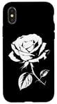 Coque pour iPhone X/XS Rose Blanc sur Noir Vintage Urban Cool Design 2 Formes Mania