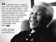 Wee Blue Coo I LEARNED THAT COURAGE NELSON MANDELA BW TYPOGRAPHY QUOTE 12x16 POSTER QU267B