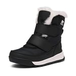 Sorel Whitney 2 Strap Waterproof Unisex Kids Winter Boots, Black, 4 UK