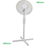 White 16" Floor Standing Pedestal Fan 3 Speed Hydroponic Grow Tent Any Room.