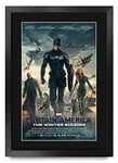 HWC Trading FR A3 Captain America 2 The Winter Soldier Chris Evans Cadeaux imprimés affiche photo autographe signée pour les fans de cinéma - A3 Encadré