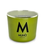 MUHA' | Bougie parfumée en verre vert, parfum moût suprême, parfum pour ambiances, taille de 500 g