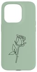 Coque pour iPhone 15 Pro Rose noire abstraite dessin minimaliste Line Art