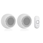 Byron DBY-23514UK Wireless Plug in Doorbell Set, 175m Range, 8 Melodies, Visual Alert System White