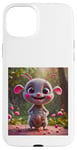 Coque pour iPhone 15 Plus peluche mignon monstre fourrure coloful fluffy friendly enfants rose