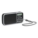 TechniSat Viola 3 - Radio Dab Portable (Dab+, FM, écran LCD, Prise Casque, USB, Aux-in, Lampe de Poche LED, Batterie, mémoire des favoris, Petit, Portable, Haut-Parleur de 1 Watt RMS) Noir