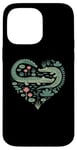 iPhone 14 Pro Max Cute Alligator Heart Crocodile Gator for Kids Case