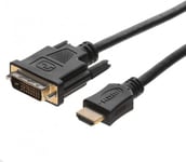 Câble HDMI High Speed Connecteur Plaque OR HDMI - DVI-D 24+1p Mâle 2.00 m Noir