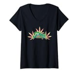 Womens Hemp I weed stoner gifts I hemp gifts I hemp leaf V-Neck T-Shirt