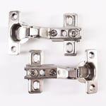 Inset Slide-On Cupboard Hinges 26mm + Mounting Plates x10 Cabinet Wardrobe Unit