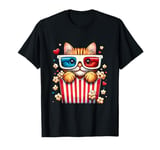 Funny Popcorn Cat 3D Glasses Movies Theater Cinema Snack T-Shirt