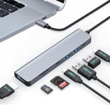 Hub Usb C,Station D'Accueil 7 En 1 Avec 100W Pd,4K@30Hz Hdmi,5Gbps Usb 3.0,Usb 2.0,Usb C,Lecteur De Carte Sd/Tf Pour Souris,Clavier,U Disk,Flash Drive,Mobile