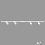 BRILONER - Système de rail Rail Starterset, 4x GU10 spots orientables, extensible, système de rail d'éclairage pour plafond, rail pour spot, lampe de plafond, plafonnier, spotlight, 1,5 m, blanc