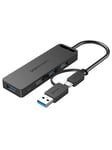 Vention 2-in-1 Interface USB 3.0 Hub with 4 Ports USB-C and USB 3.0 USB hub - USB 3.0 - 4 ports - Sort