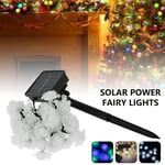 Led Solar Powered Rose Fairy Garden Lights String Outdoor Party Wedding Xmas