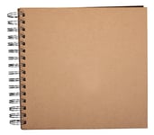 Rayher Spiral Bound Scrapbook with Plain White Paper Pages, Hardcover Memory Book, Kraft Paper Album in the size 22.5x21.5cm, 15 Pages, 73201521