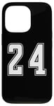 Coque pour iPhone 13 Pro Blanc Numéro 24 Équipe Junior Sports Uniforme Numéroté