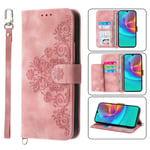 Till Samsung Galaxy A16 5G / A16 4G Fodral med Blommönster Plånboksfodral - Rosa Rosa