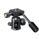 K&F Concept Professional 26mm Metal Tripod Ball Head with Handle, 360 Degree Rotating Panoramic with 1/4 inch Quick Release Plate-Black