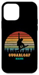 Coque pour iPhone 12 mini Sugarloaf Maine Vintage Sunset Sun Snowboard Snowboarder