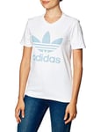 adidas Women TREFOIL TEE T-shirt - White/Lush Red, Size 46