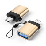 Adaptateur micro USB 3.0 OTG pour Samsung,tablette,téléphone Android,connecteur pour Xiaomi Redmi,Huawei,convertisseur - Type Gold