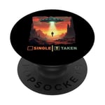 single taken alien man taken by UFO valentine's day boys PopSockets Adhesive PopGrip