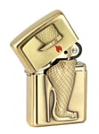 Briquet zippo golden emblem-high heels brass brushed limited edition