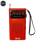 (Punainen) Full Band Mini AM FM Pointer Taskuradio Kannettava Radio 2 AA-paristoa Juoksuun Camping Travel Analog Radio