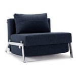 INNOVATION LIVING  Fauteuil design SOFABED CUBED 02 CHROME Mixed Dance Blue convertible lit 200*90 cm