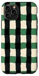 Coque pour iPhone 11 Pro Vert Pop Art rayé noir et blanc vichy Buffalo Check