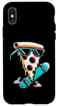 Coque pour iPhone X/XS Planche à pizza pour skateboard - Amusant pour les amateurs de pizza