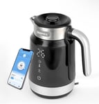 Geepas 1.7L Smart Stainless-Steel Digital Kettle Alexa Google Voice 2200W, Black