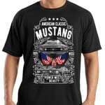 Bil T-shirt Mustang svart vintage stil XXL