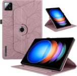 Coque Pour Tablette Xiaomi Pad 6s Pro 12.4"" 2024 Pu Cuir 360°Rotatif Multi-Angle Stand Flip Protection Housse Xiaomi Pad 6s Pro 12.4 Rotating Cover Tablette Etuis Xiaomi Pad 6s Pro,Rose Gold