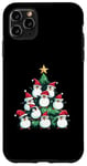 Coque pour iPhone 11 Pro Max Sapin de Noël pingouin pour filles et garçons Père Noël amusant